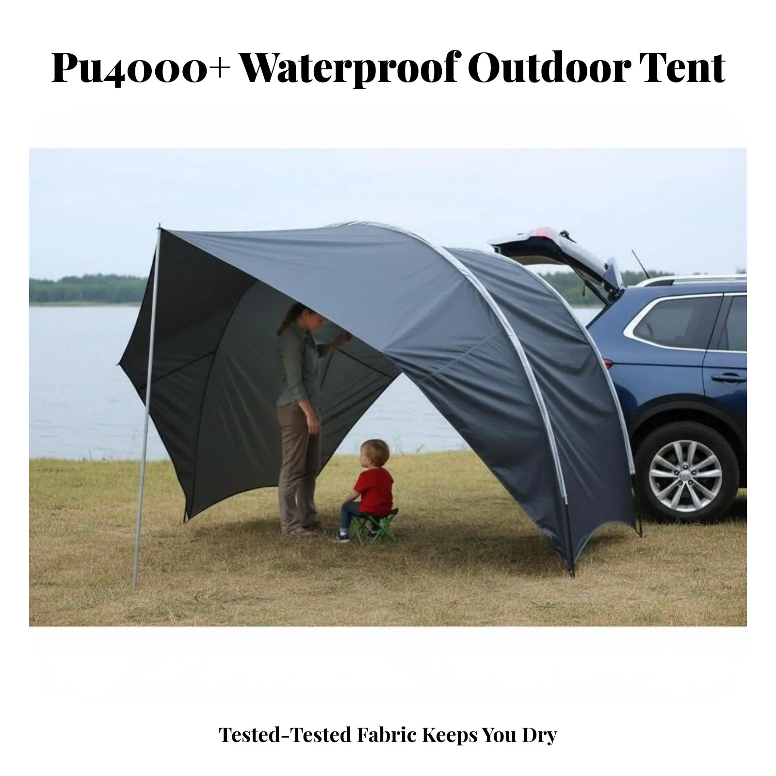 

Car Rear Awning Tent, Outdoor Camping Shelter, Waterproof Oxford Cloth, PU Coated, for SUV, Multi-Season Use