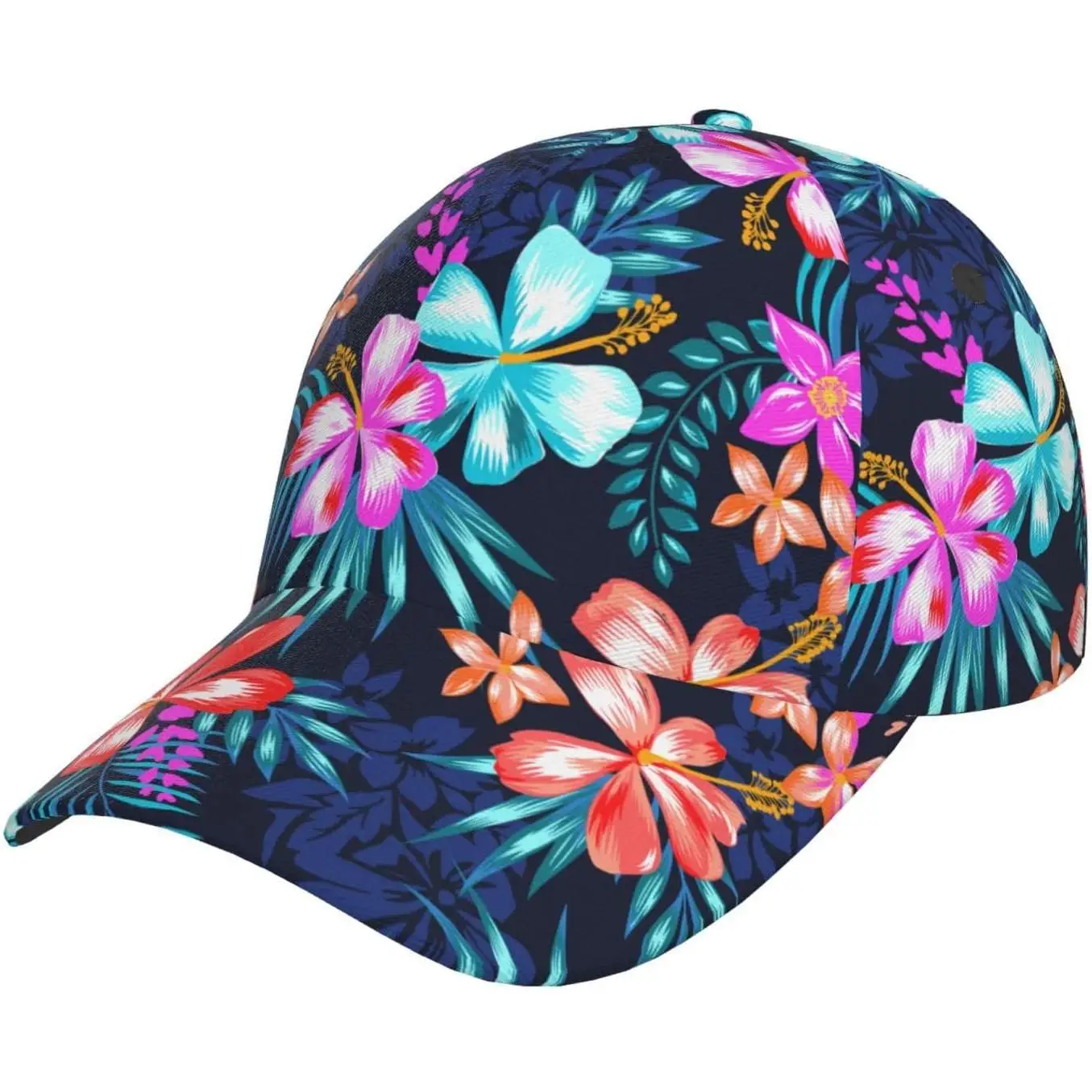 Tropical Hibiscus Floral Print Baseball Cap Baseball Cap Hat Snapback for Women Men Boys Girls Hip-Hop Summer Dad Cap