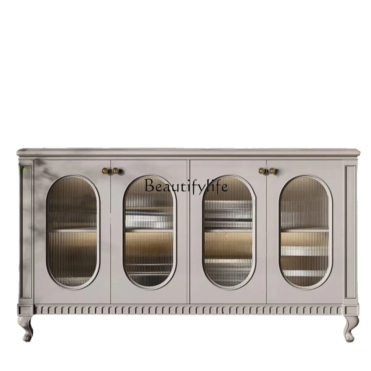 

*American rural solid wood dining side cabinet light luxury simple entrance entrance cabinet retro