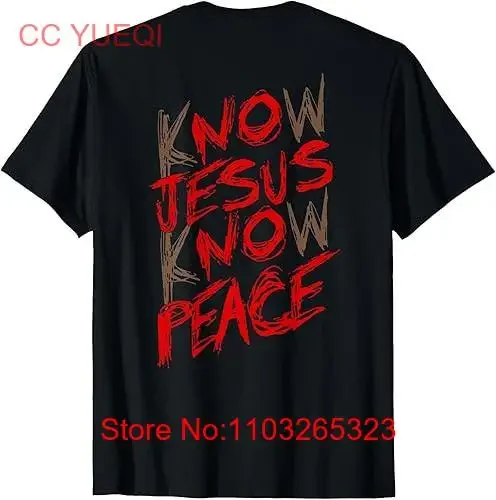 Novo limitado saber jesus paz nas costas retro t camisa design idéia vintage lavado moda confortável unisex respirável gráfico