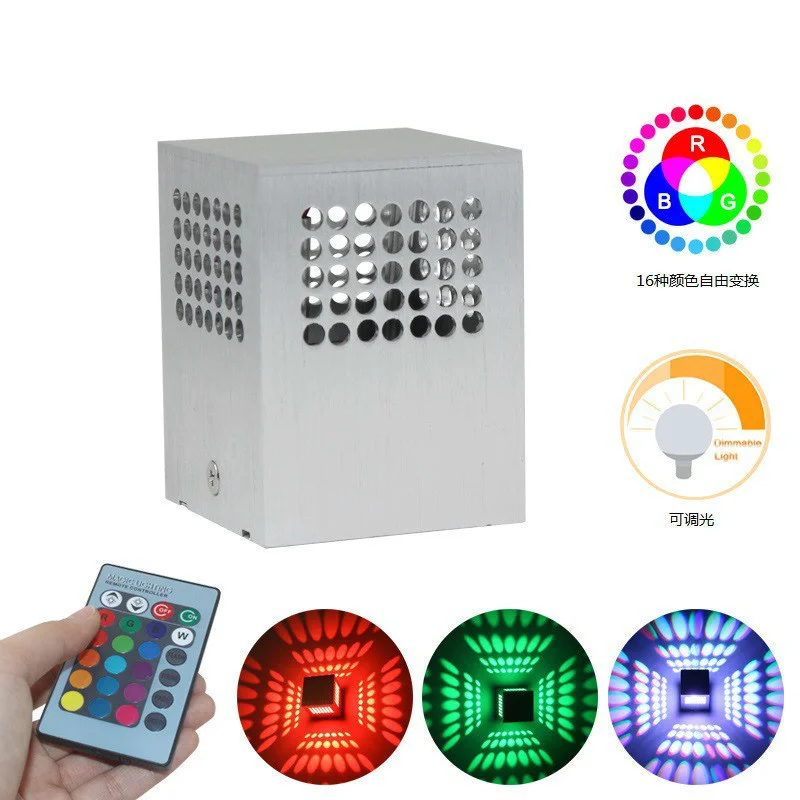 

Type Wall Lamp Colorful Ac85 - 265v Modern Aluminium Alloy Wall Lamp Bring Remote Discoloration Control Corridor Ktv Wall Lamp