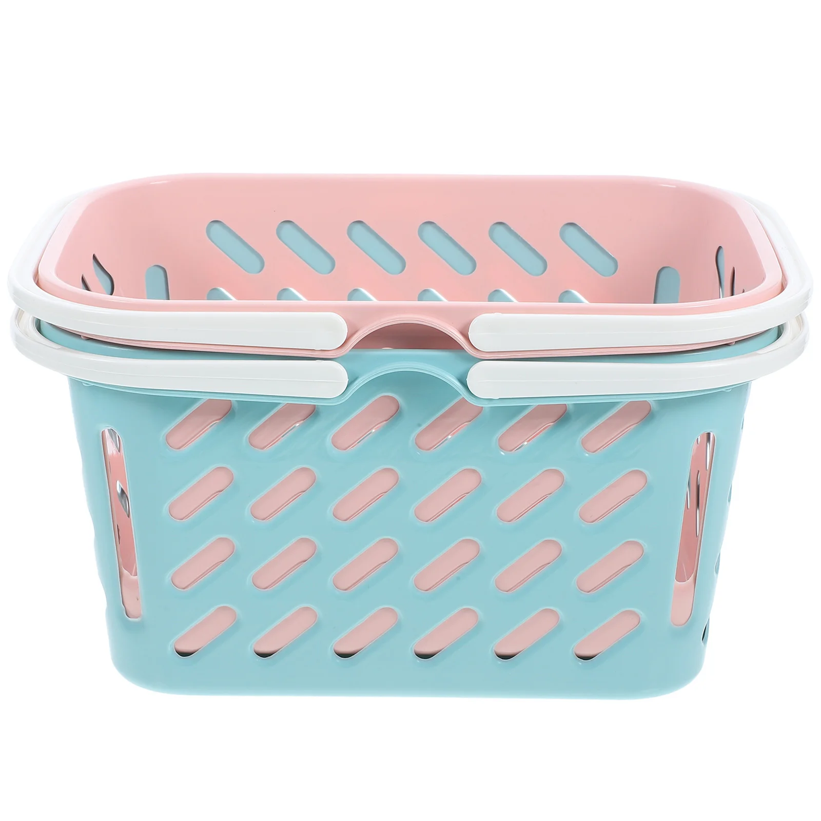 

2Pcs Portable Plastic Shower Basket Handled Storage Organizer Fruit Vegetable Container Shower Basket
