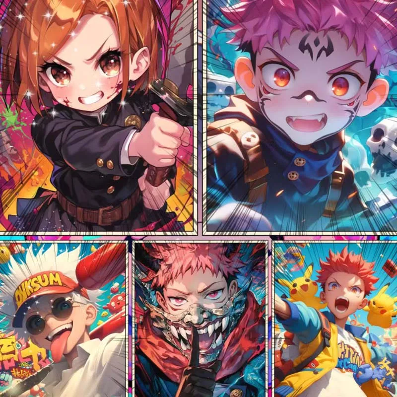 Commerci all'ingrosso Jujutsu Kaisen Collection Card Crystal Company B5 Art Board Cute Battle Trading Anime Cards