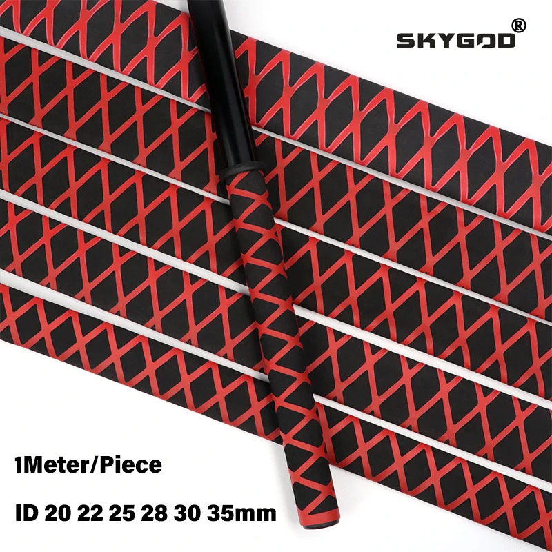 1m/pcs Double Colors Non Slip Heat Shrink Tube Diameter 20/22/25/30/35mm Insulated Protect Waterproof Anti-Slip Fishing Rod Wrap