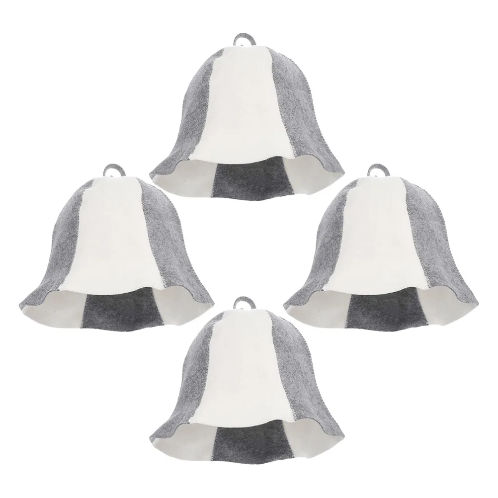 

6pcs Sauna Hat Felt Spa Bathing Cap for Men Women Lightweight Portable Black White Shower Accessories Storage