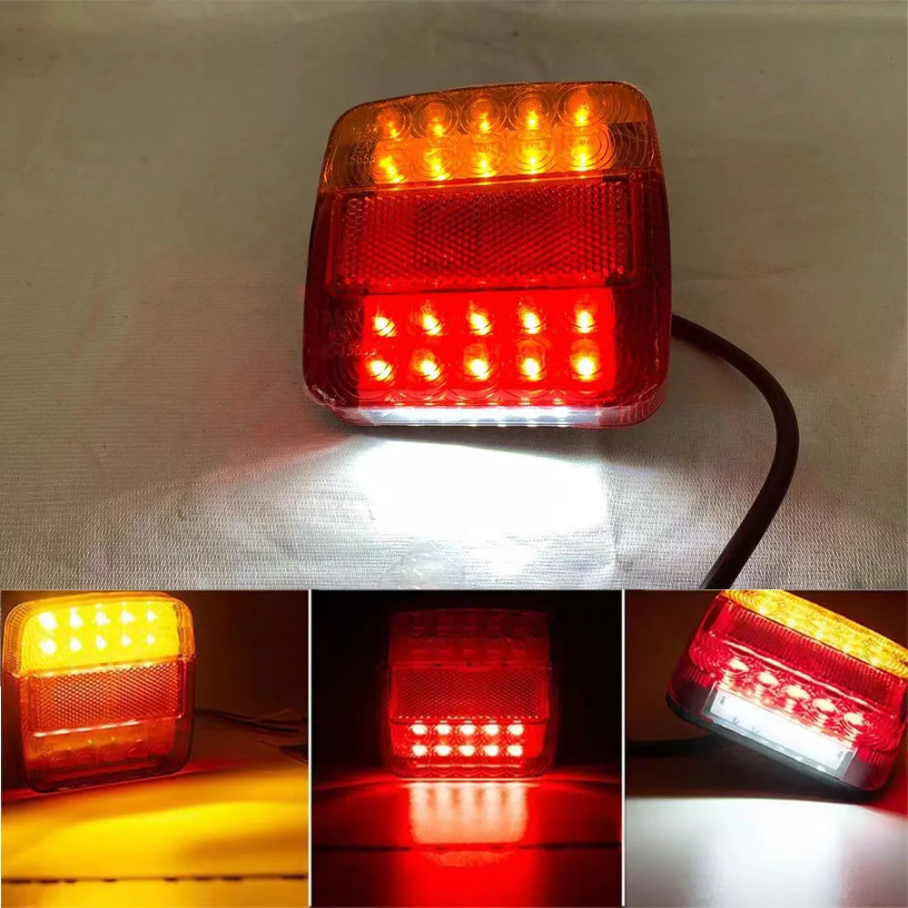 1Pair Car Light Assembly 20 Led Tail Lights for Trailers Waterproof Led Turn Signal Truck Rear Light