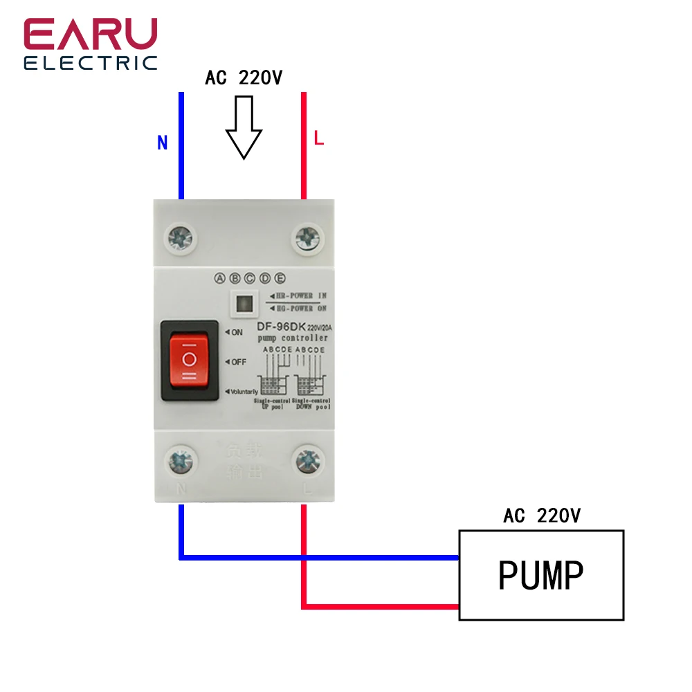 AC DF-96DK Automatic Water Level Controller Switch 20A 220V 110V  Water tank Liquid Level Detection Sensor Water Pump Controller