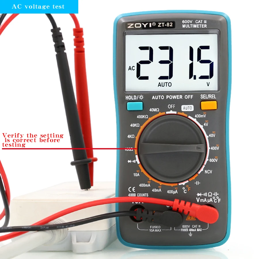 ZOYI ZT-82 inteligentny multimetr cyfrowy dla elektryków, domowy precyzyjny multimetr cyfrowy z wyświetlaczem