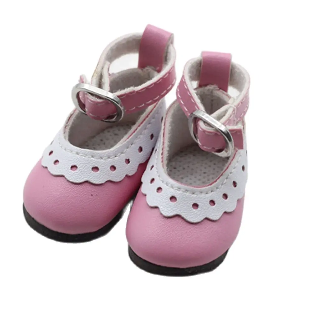 Zapatos de cuero sintético para muñeca BJD, Mini zapatos de lona de encaje de juguete a la moda, accesorios para muñecas rusas, 5cm, 1/6, 1 par