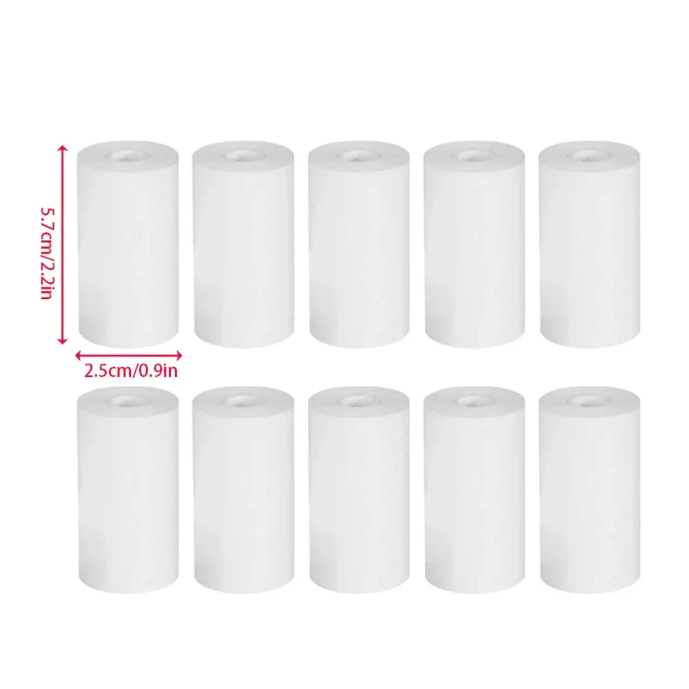 Imagem -06 - Papel Térmico para Câmera de Impressão Instantânea Branco Câmera Infantil Papel de Impressão Acessórios de Substituição Peças 57x25 mm 10 Rolos