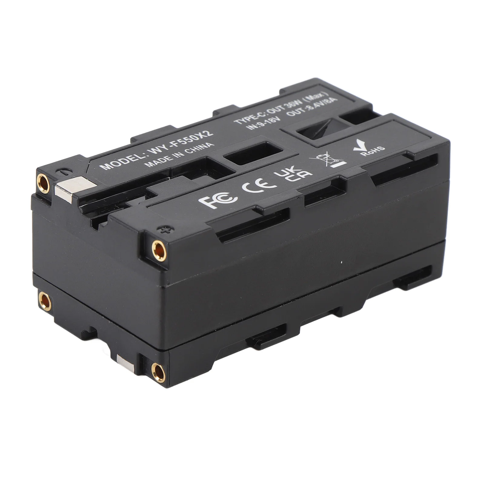 Dummy Battery Power Adapter Dual Sided for NP F Dummy Battery Adapter with Digital Display Type-C Port for Image