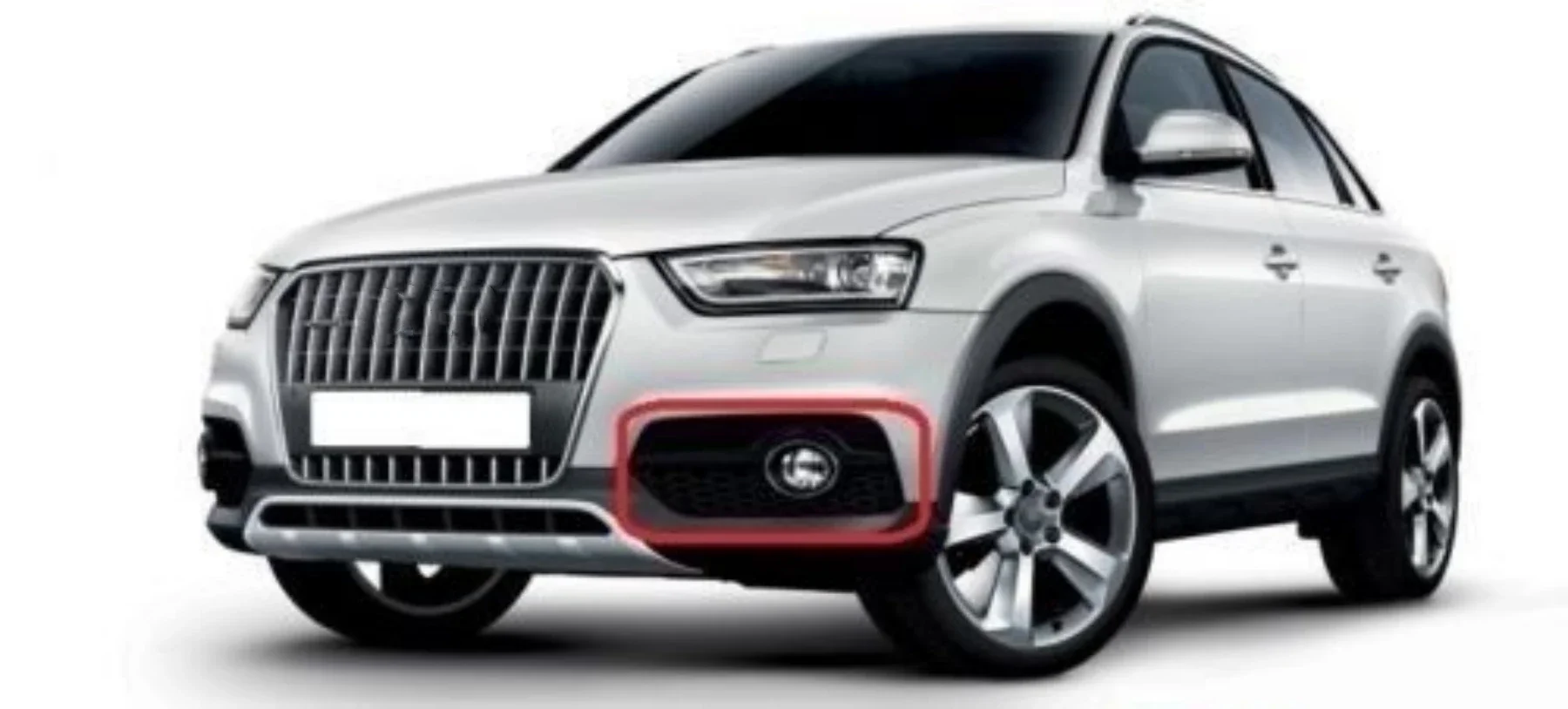 2 uds ABS negro parachoques delantero de coche cubierta de luz antiniebla biseles inferiores rejilla para Audi Q3 S-Line 2012-2014 8U0807681D 8U0807682D