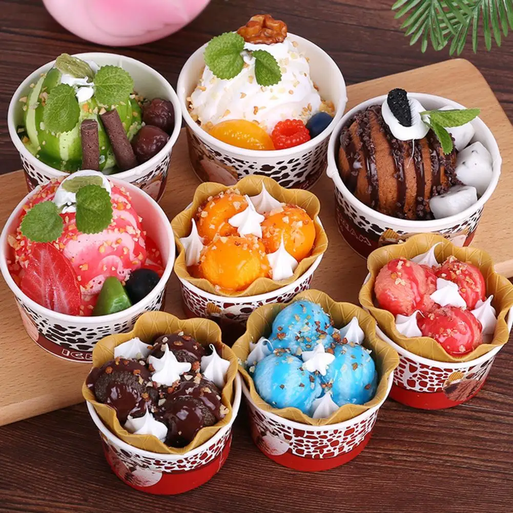 Simulated Ice Cream Realistic Handmade Photography Props Children Toy Artificial Food Haagen Dazs Snowball for Cake Shop