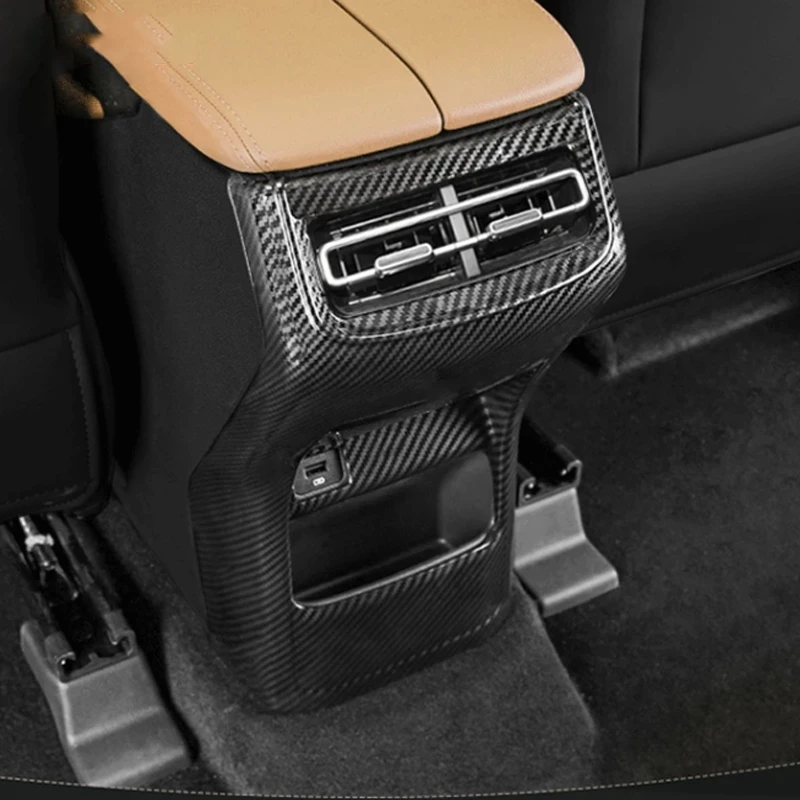 For Changan UNIK UNI-K Accessories Stainless 2021 -2024 Car Rear Armrest Air Conditioning Vent Trims Anti Kick Sticker Cover
