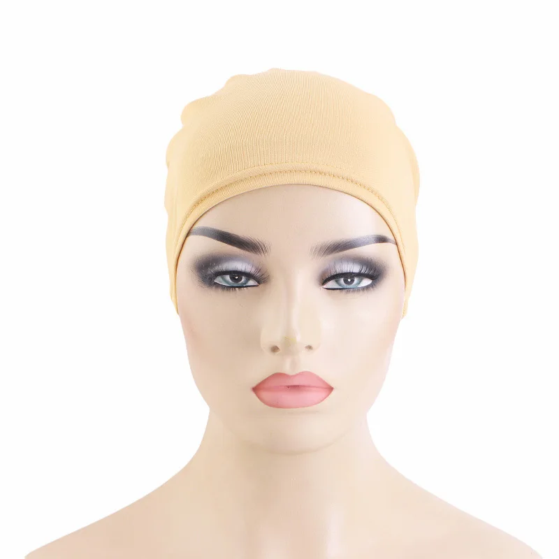 Islamische Hijab Unter kappe Abaya Hijabs für Frau muslimische Abaya Trikot Turbane einfarbige Stretch Turban Instant Head Wrap Frauen Mütze