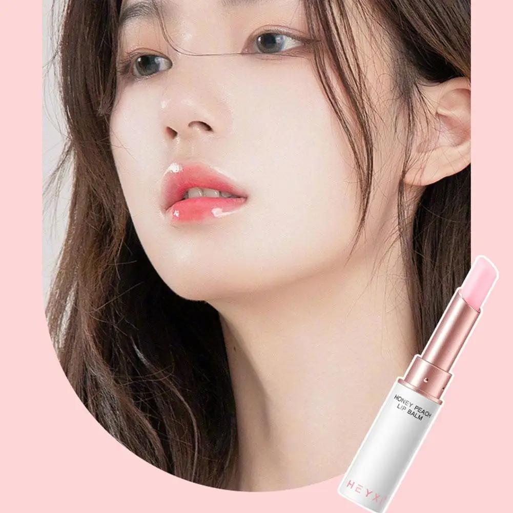 Péssego Temperatura Mudança de Cor Batom, Lip Balm, Natural Hidratante Longo, Nutritivo, Iluminar Lip Lasting Maquiagem, Suave, O7m4