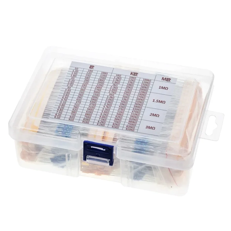 2600PCS 0.25W Metal Film Resistor Kit 130 Values Full Range in Box/Bag for Electronic DIY And Repair Tool Kit