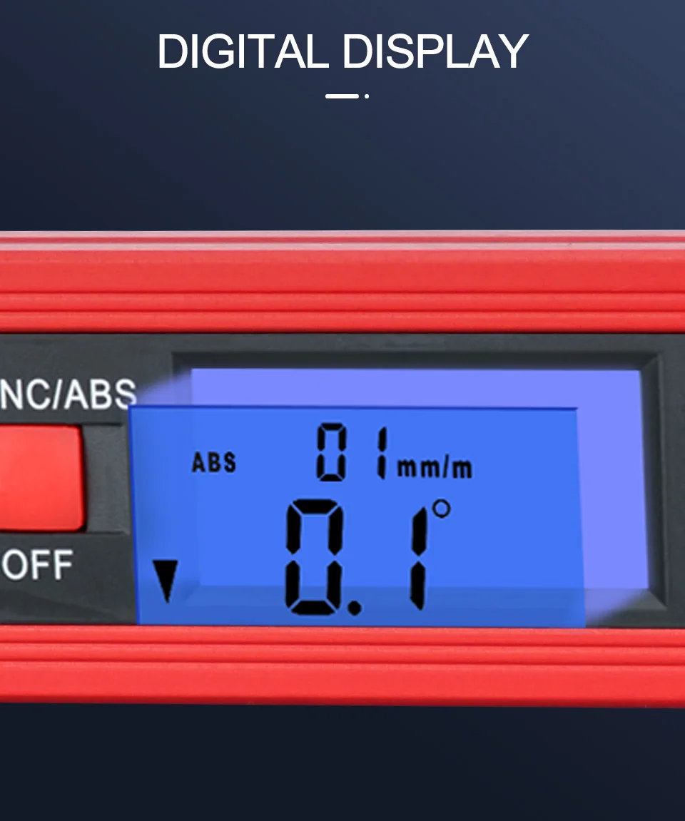 GVDA Digital Magnetic Level 360 Degree Protractor Angle Finder Aluminum 400mm Electronic Inclinometer Ruler with LED Display