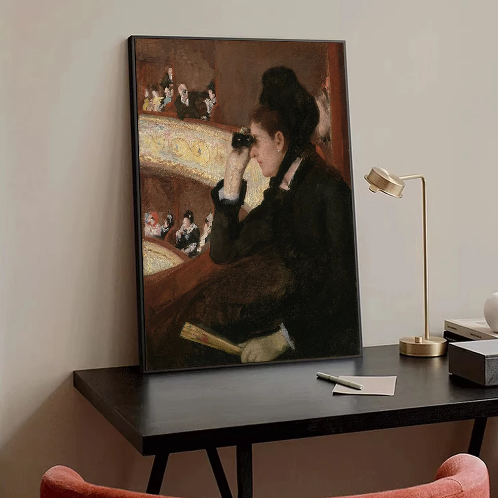 Canvas Print Painting The Woman With The Binoculars In The Stands Retro Art Living Room Bedroom Porch Bedside Home Wall Decor