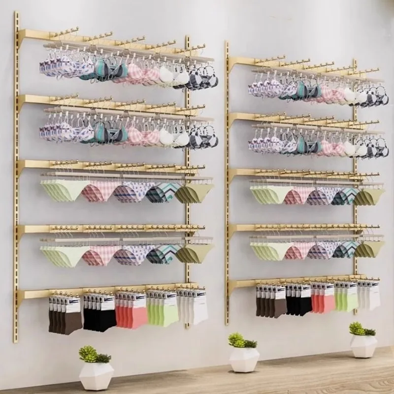 Underwear shelf, underwear is hanging on the display rack, bra shelf, socks jewelry wall hanging hook, store display rack