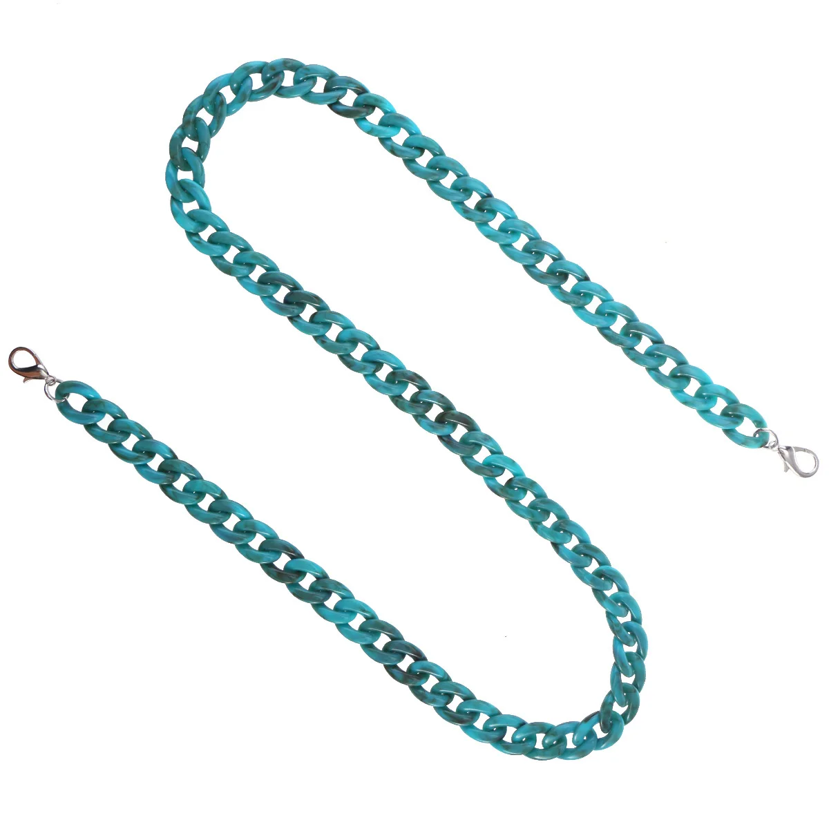 

120Cm Big Fish Chain Resin Non Fade Chain Strap for Women's Shoulder Crossbody Bag Replacement Parts Turquoise