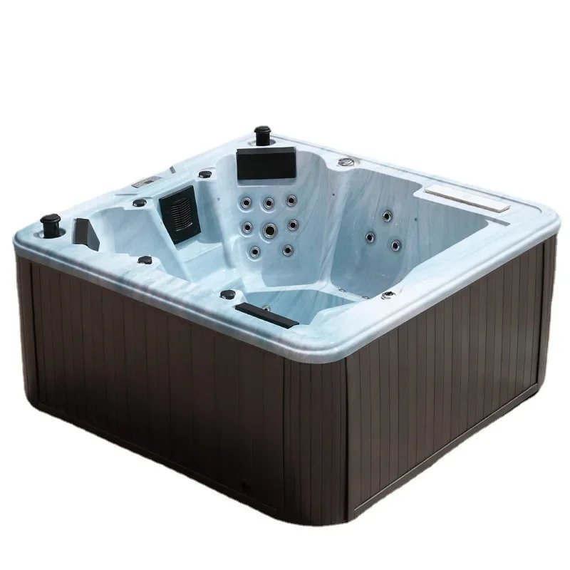 Moderne Luxus-Spa-Badewanne, rechteckig, Whirlpool-Massage, Whirlpools, Balboa-Kontrollsystem, Acryl-Abtropffläche, 2 m, für den Außenbereich, Hotelgebrauch