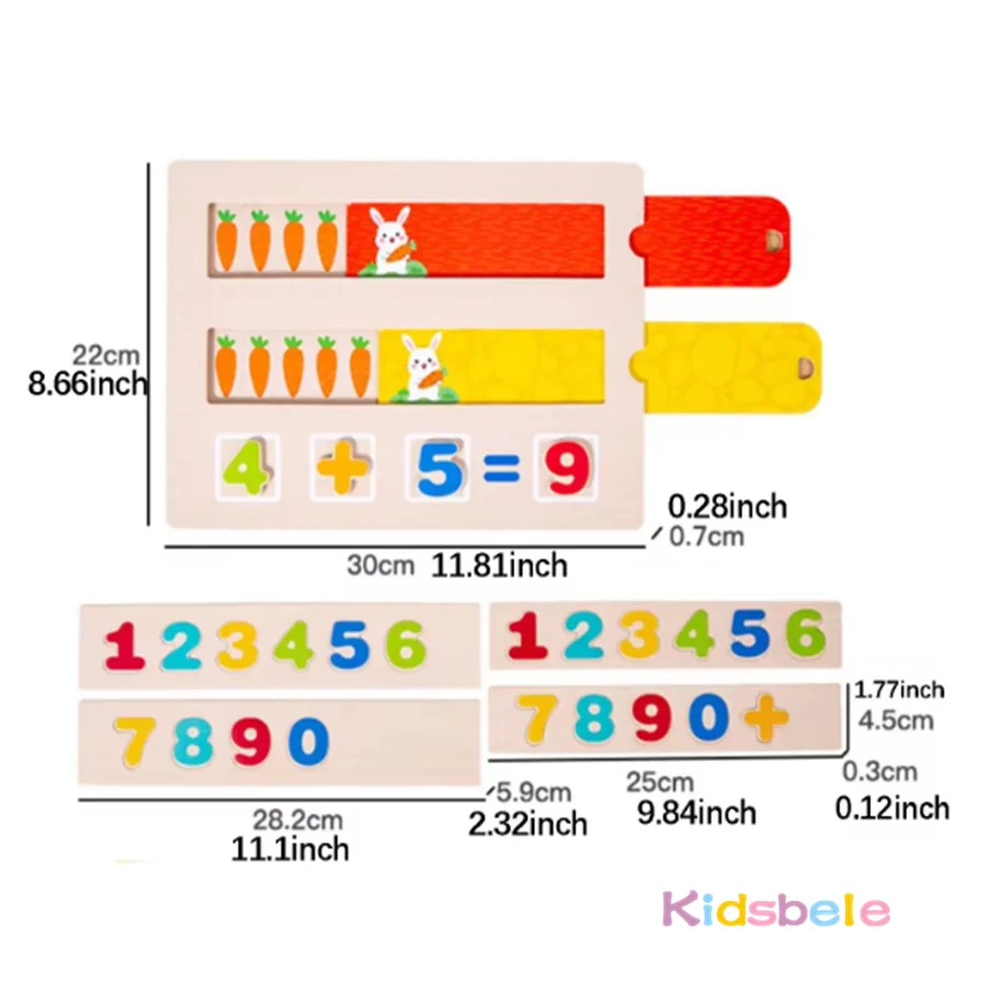 Montessori Optellen En Aftrekken Van Nummers Wiskunde Speelgoed Voor Peuters Kleur Cognitie Leren Bord Speelgoed Houten Tellen Spel