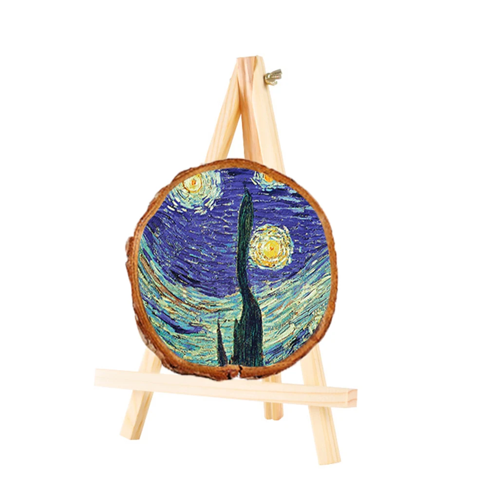 

3 pcs Mini Wooden Easel Durable Triangle Frame for Paintings Artwork Photos Display Small Studio Use Bamboo Tabletop