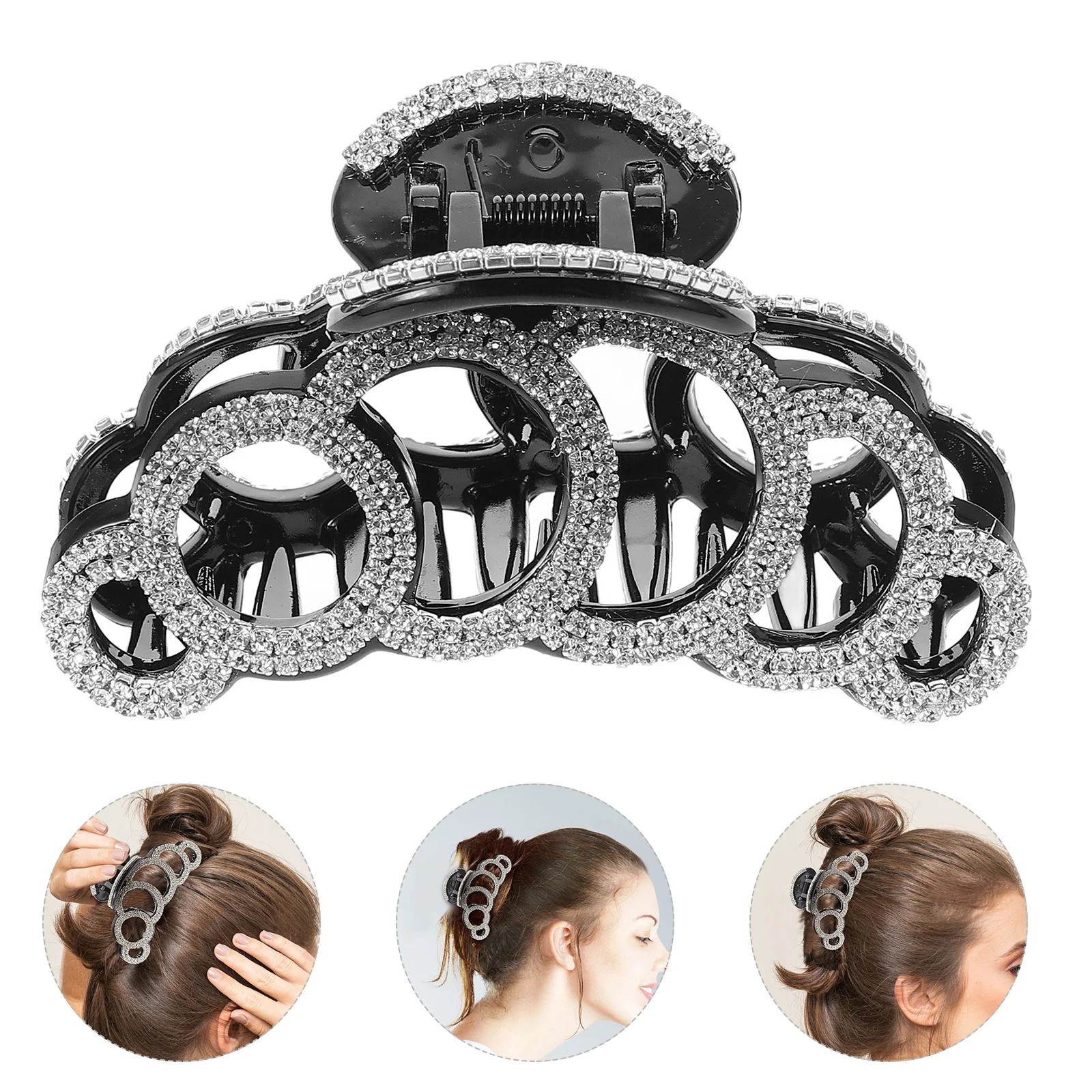 

Black Claw Clip for Hair Rhinestones Clips Hairdressing Tools Styling Claws Korean Version Headgear Women's