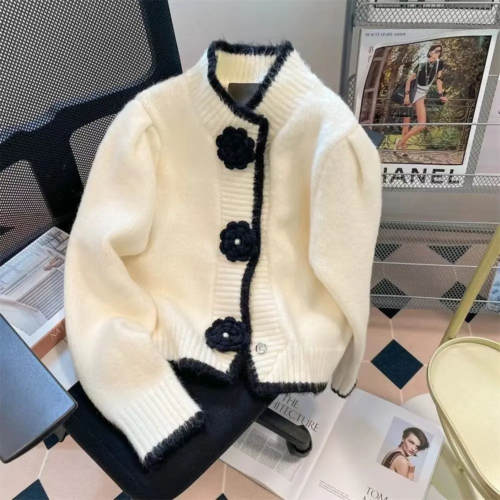 French Lazy Chinese Style Jacket New Fragrant Style Knitted Autumn and Winter Cardigan Temperament Top Sweater