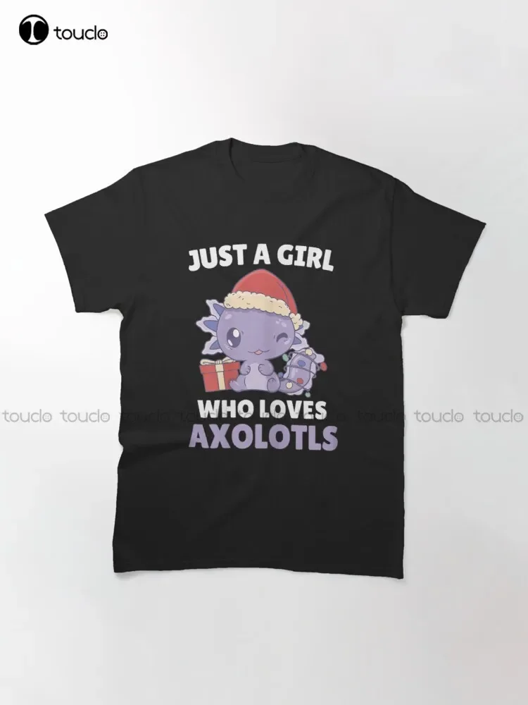 مجرد فتاة تحب Axolotls لطيف الفتيات عيد الميلاد بيجامة الكلاسيكية تي شيرت الأخ الأكبر قميص Xs-5Xl تنفس القطن الهيب هوب