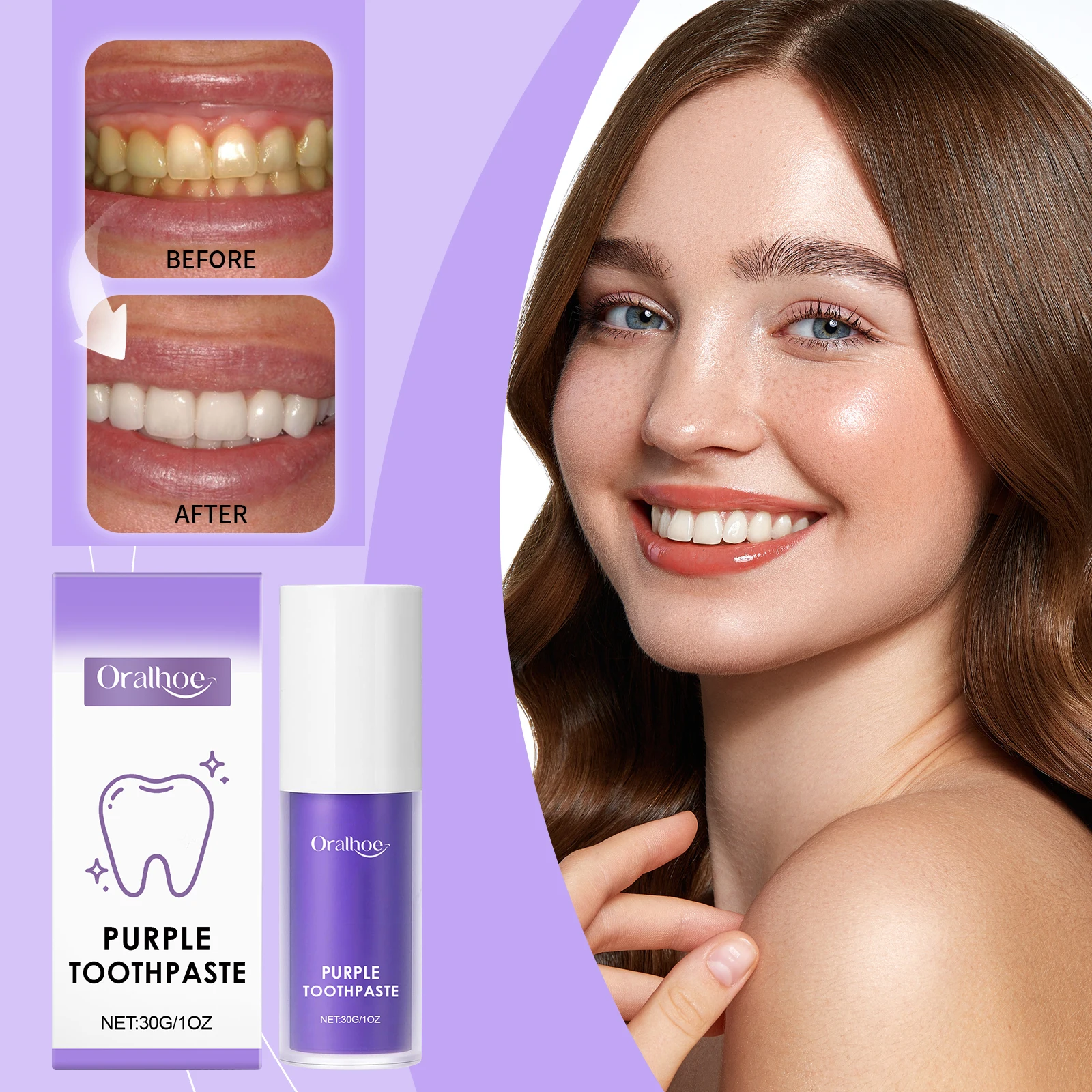 

Purple Whitening Toothpaste Can Effectively Remove Yellow Stains on Teeth Dental Plaque Calculus,fresh Breath Whitening Teeth