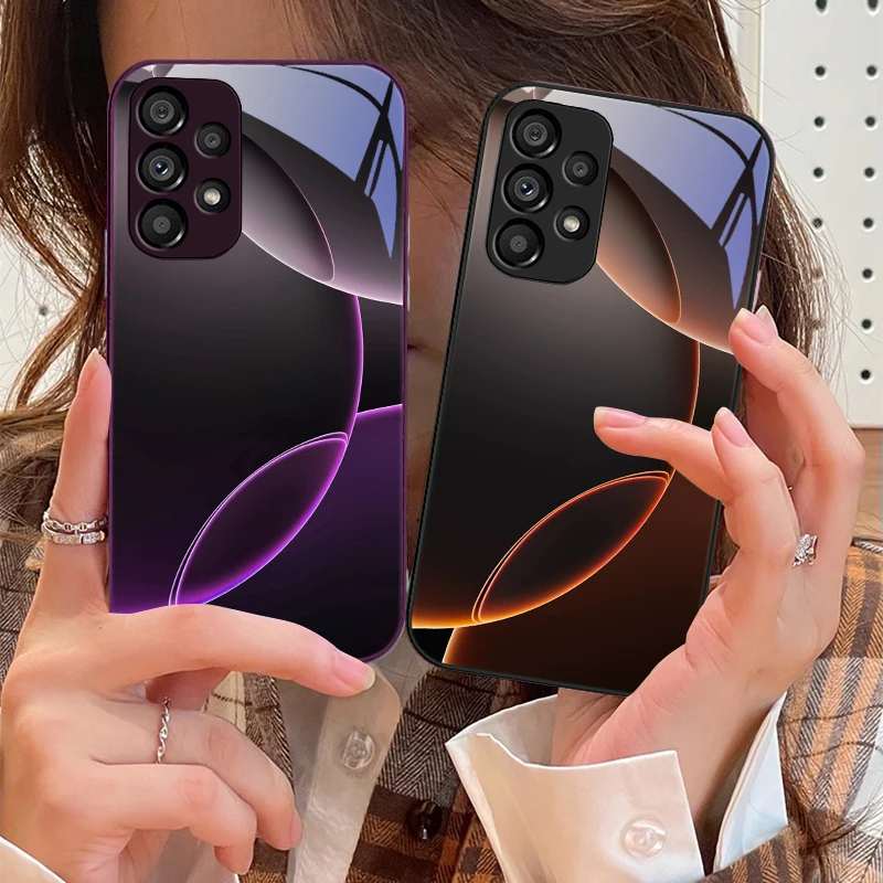 

Geometric Semicircle For Samsung Galaxy S10 4G S20 11E 30 S21 21 22 S24 Fe Pro S23 S25 Ultra 5G S9 Tempered Glass Phone Case