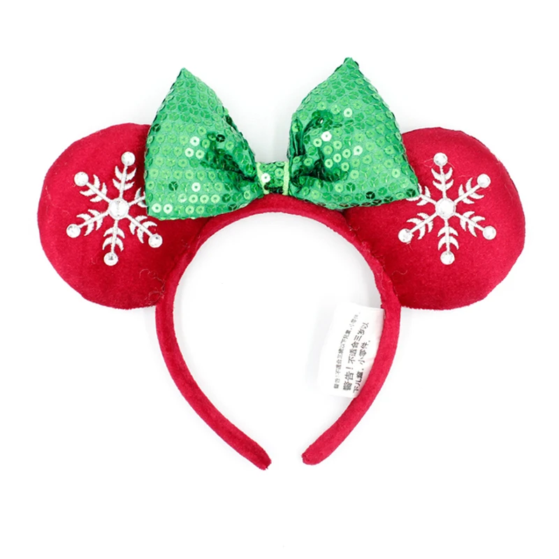 2024 High Quality Disney Minnie Headband Sequin EARS COSTUME Hallowmas  Cosplay Plush Gift plush Mouse Doll Girls Hair band