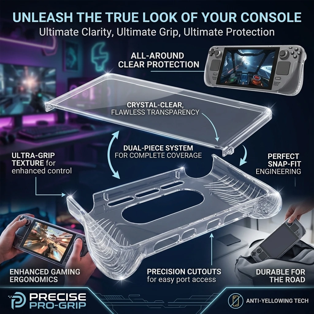 For AYN THOR Odin Transparent TPU Protective Flip Case for Handheld Game Console Soft Shell Case for Thor