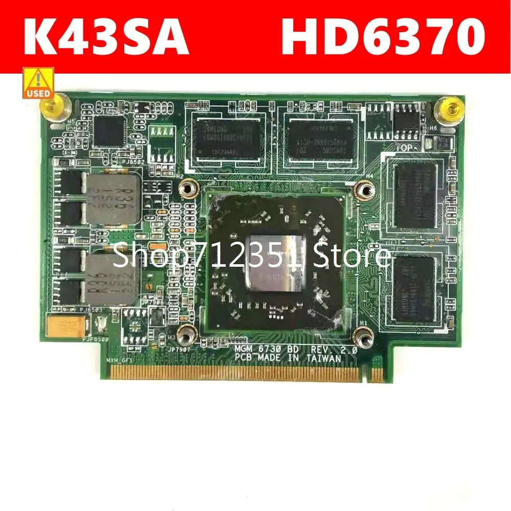 

Used K43SA VGA HD6730M 2GB Graphic Card For Asus A43S K43S K43SA X43S HD6730M 216-07080001 Laptop Video Card 100% Tested