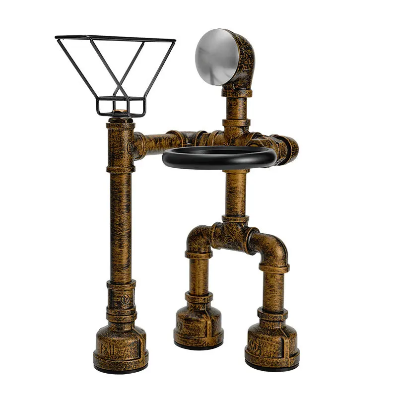 Industrial style coffee hand punch frame, wrought iron water pipe creative bracket