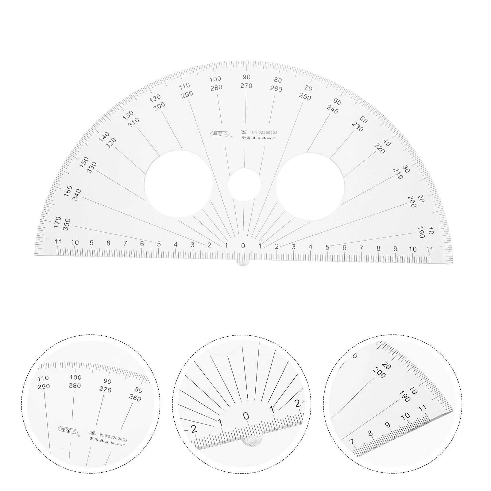 Protractor Ruler Compass Semicircle Portable for School Triangle Drafting 180 Degrees