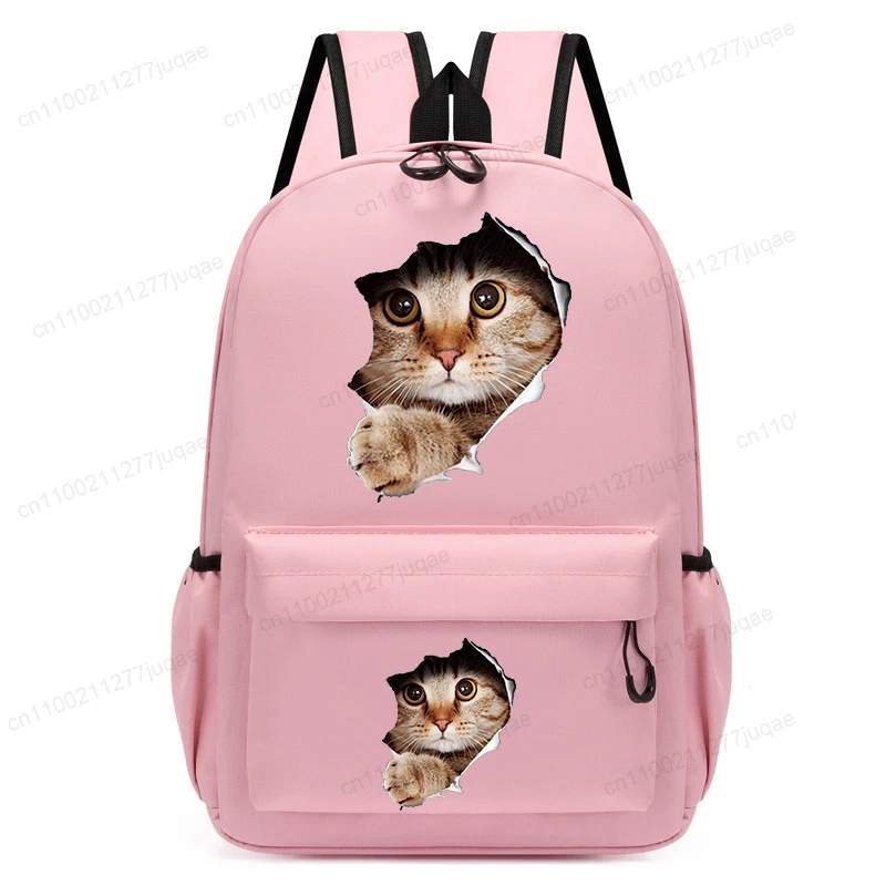 子供小さなピンク Bagpack 新学期子供幼稚園ランドセルグラフィックかわいい猫かわいいアニメ通学ナップザックバッグ