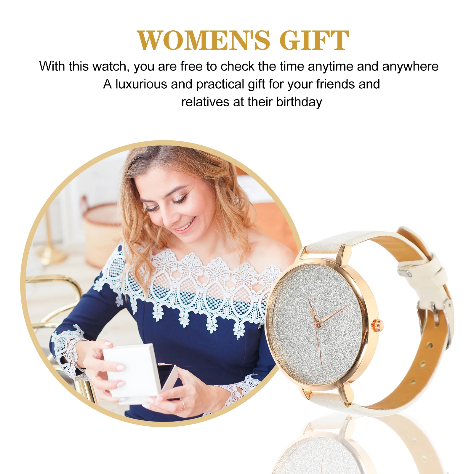 

Women Quartz Watch Elegant Ladies Wristwatch Birthday Gift Adjustable Strap Students Daily Wear Party School Decorative