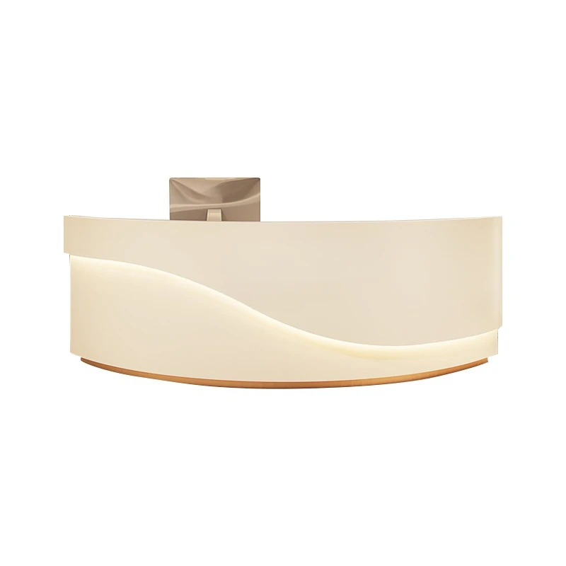 

A modern, simple and beautiful curved reception desk that can be used in company front desks, beauty salons，with a sense of art