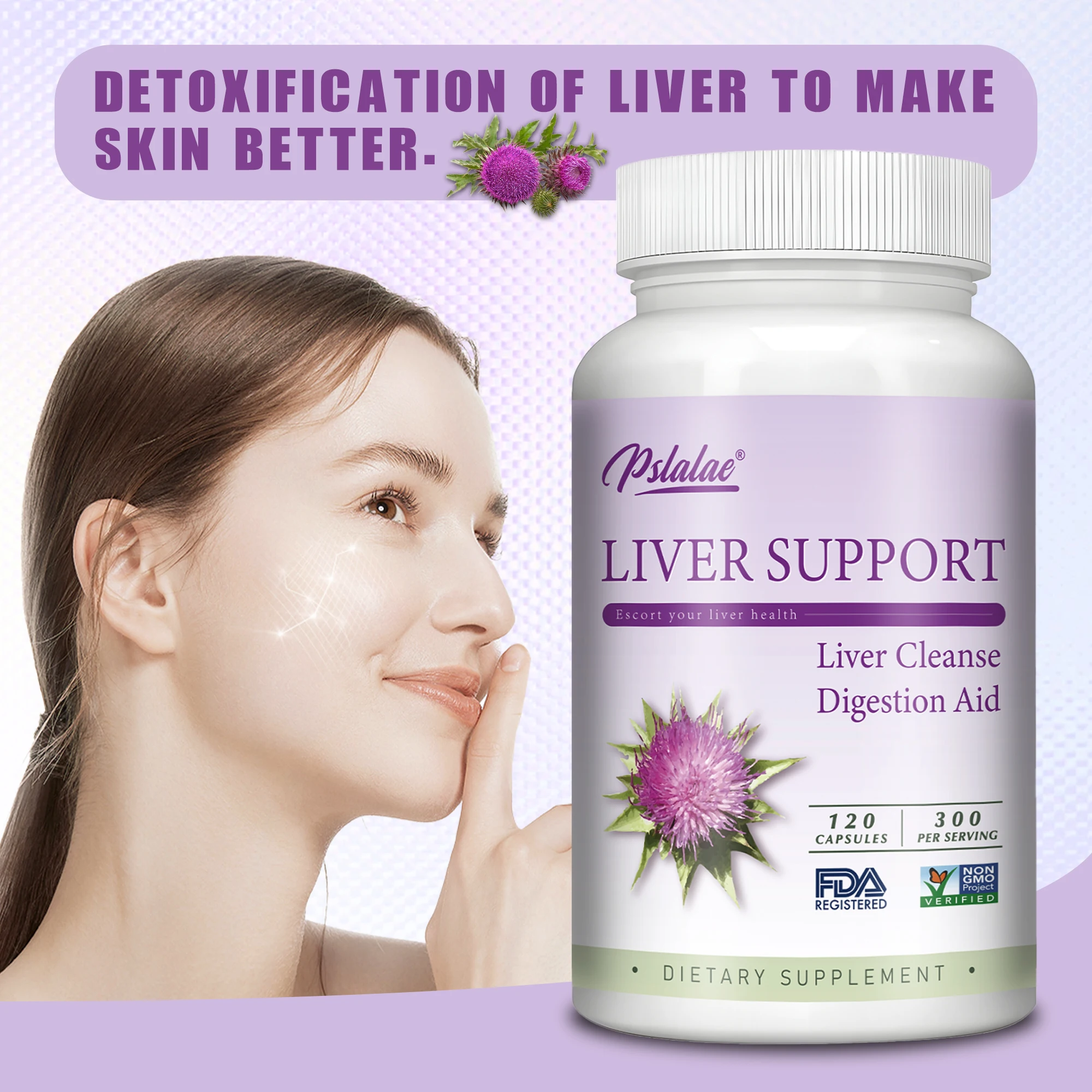 

Liver Support Supplements - with Dandelion + Milk Thistle - Antioxidant,Liver Detox Cleansing Repairt - 120 Capsules