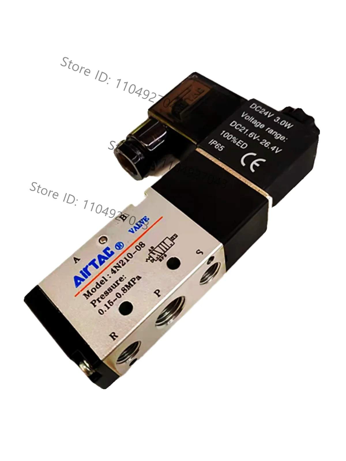 New  for AIRTAC 4N210-08 two position five way solenoid valve DC24V