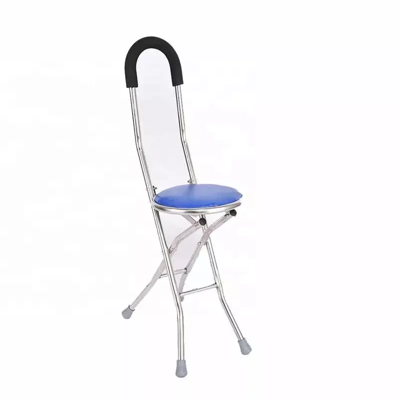 

aluminium alloy Elderly Light Cane Convenient rest folding walking stick seat crutch stool for old people