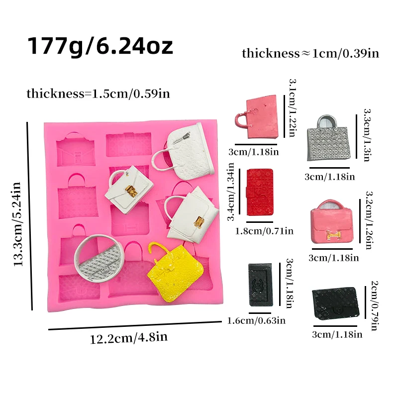 1 piece, handmade various bags, silicone molds, toys, sugar flipping liquid drip molds, hanging accessories, cake molds