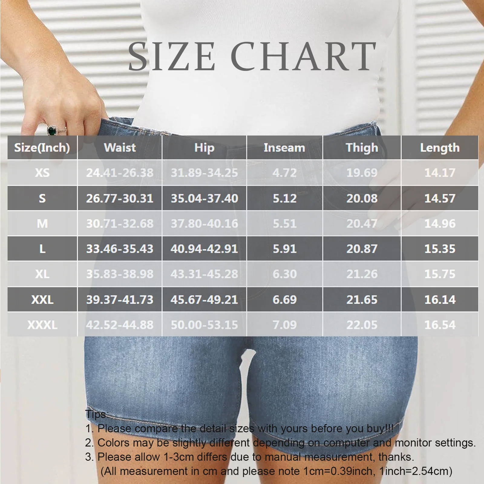 Traf-Short taille haute élastique pour femme, short en jean décontracté mi-long, jean extensible avec double poches AdTosDouble, 2024