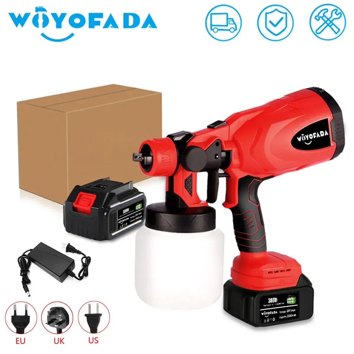 

800ML Electric Spray Gun Cordless Paint Sprayer Auto Furniture Steel Coating Airbrush Compatible For Makita 18V Battery