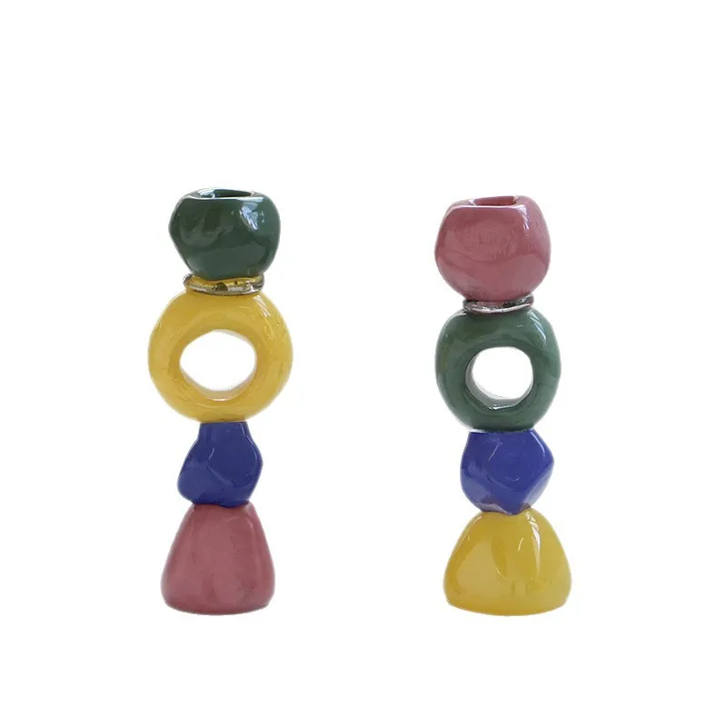 

Glass candle holder wedding gift dining table home furnishing hotel model room decoration