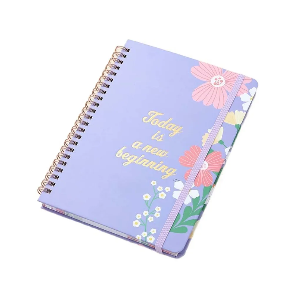 

80 Sheets A5 English Notepad To Do List Time Management Coil Notebook Portable Floral Printing Schedule Planner Notepad