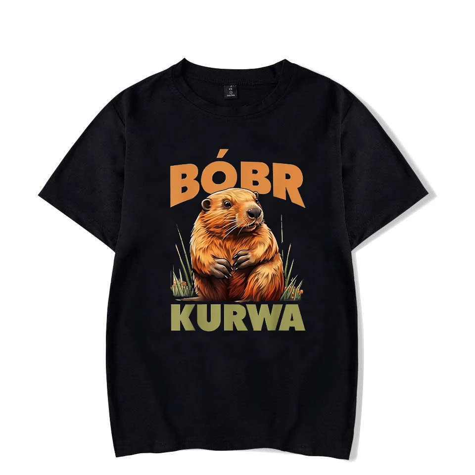 90s Cartoon Bobr Kurwa Grunge T-shirt Funny Kurwa Bober Mange T-shirt Harajuku Y2k T-shirts Tops Men Fashion EU Szie T-shirt Clo